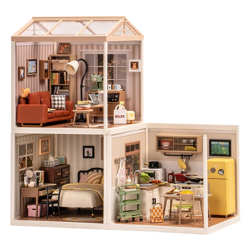 Robotime Rolife 3D Puzzle Happy Meals Kitchen Miniature House Kit