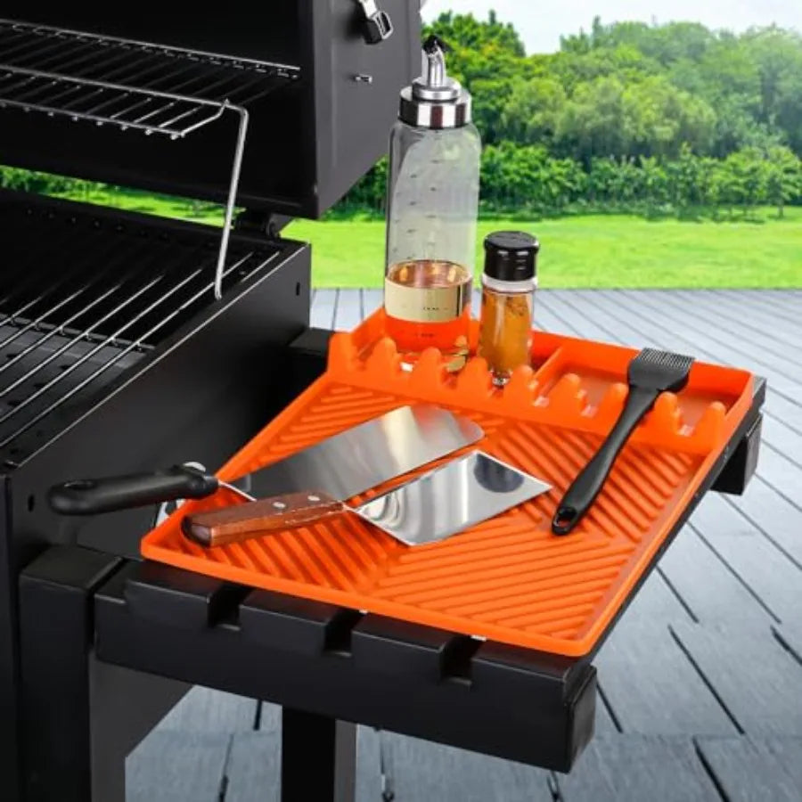 Silicone Griddle Tools Mat With Drip Pad For Countertop And Spatula