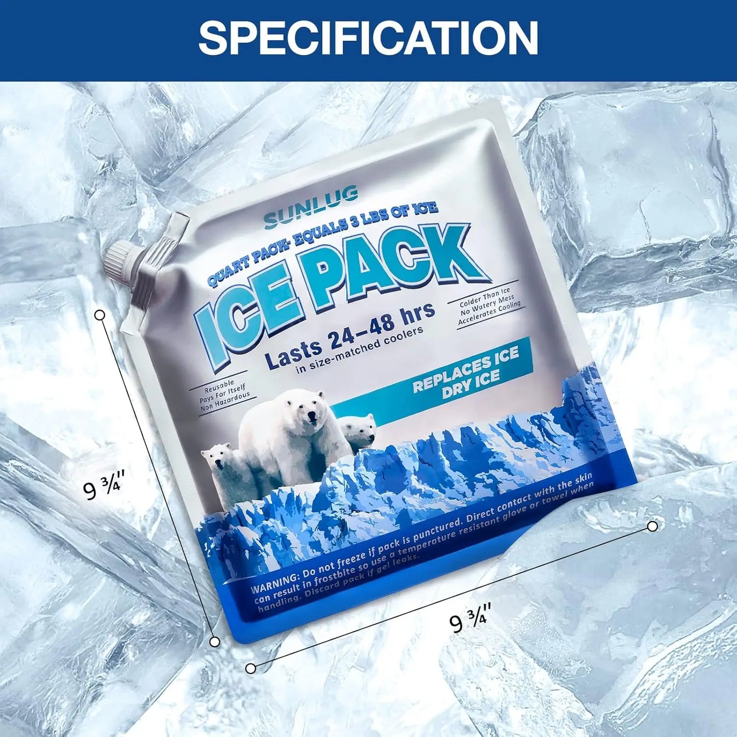 Reusable Ice Packs 5 Pack For Coolers And Lunch Bags Long Lasting Freezer Packs