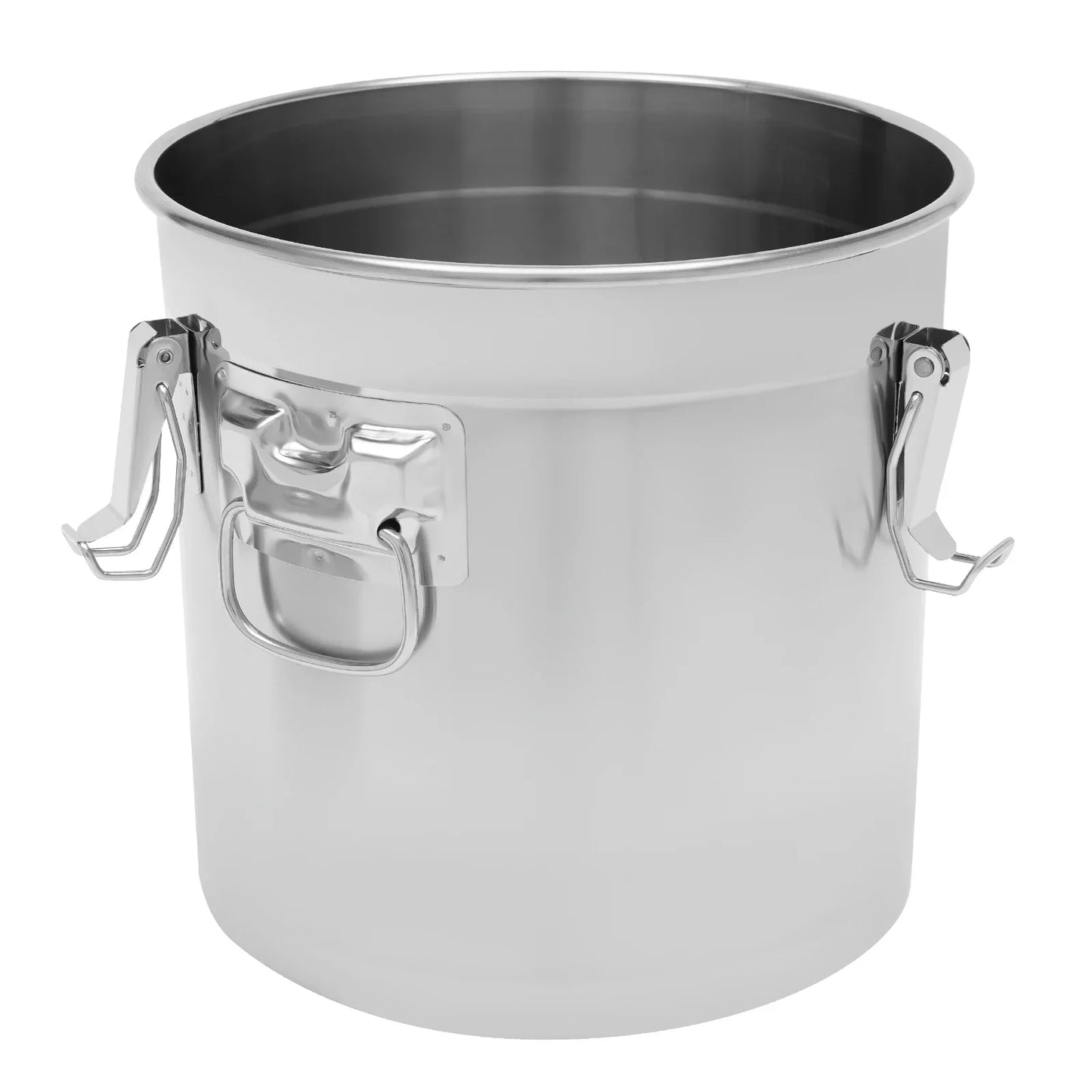 33L Stainless Steel Airtight Kitchen Canister for Flour Coffee Cereal Metal Food Storage with Sturdy Locking Clamp