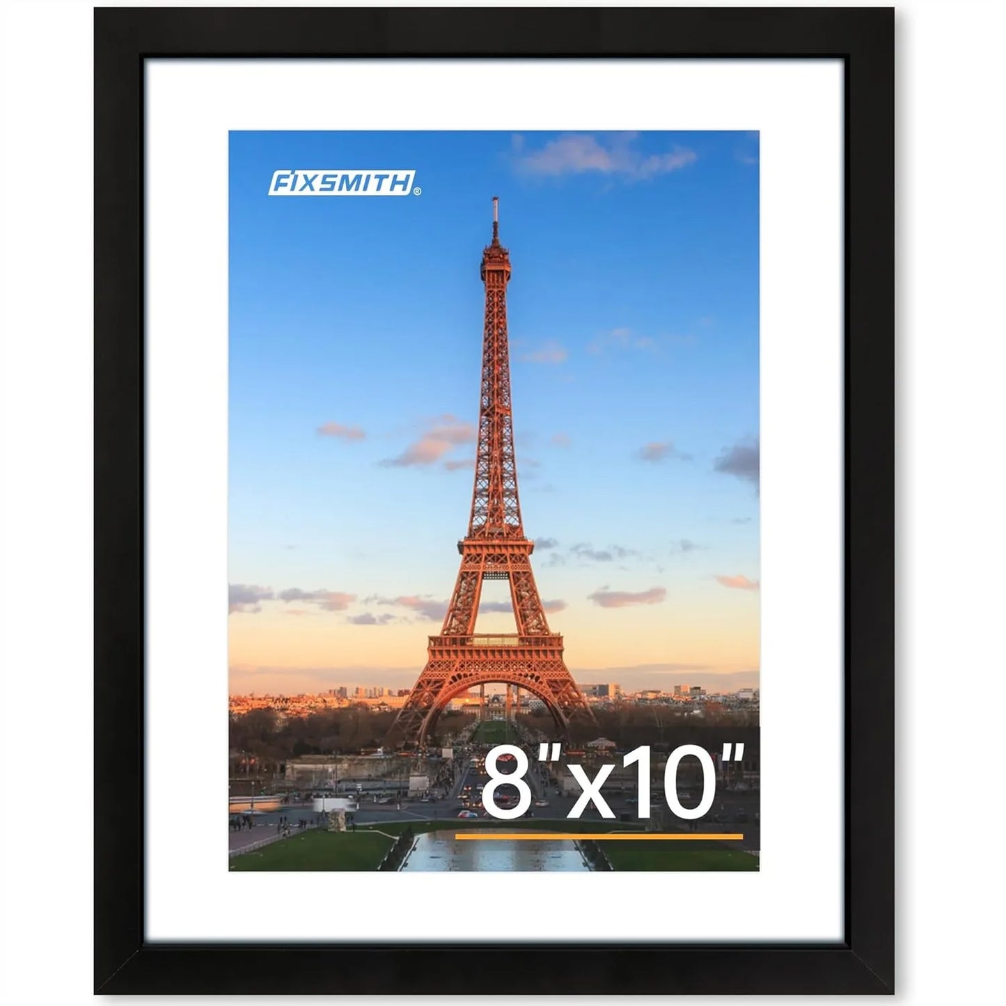 8x10 Picture Frame 1 Pack Black HD Plexiglass With Mat For 5x7 Or 8x10 Display