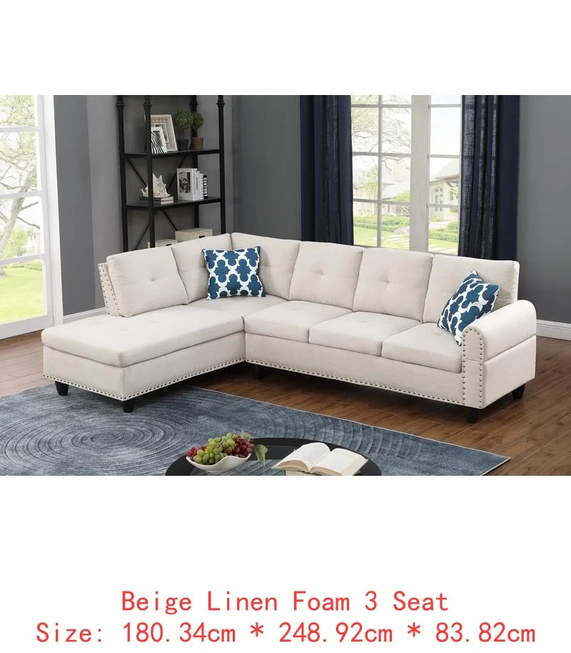 2 Piece Faux Leather Sectional Sofa Modern Morocco Living Room Set