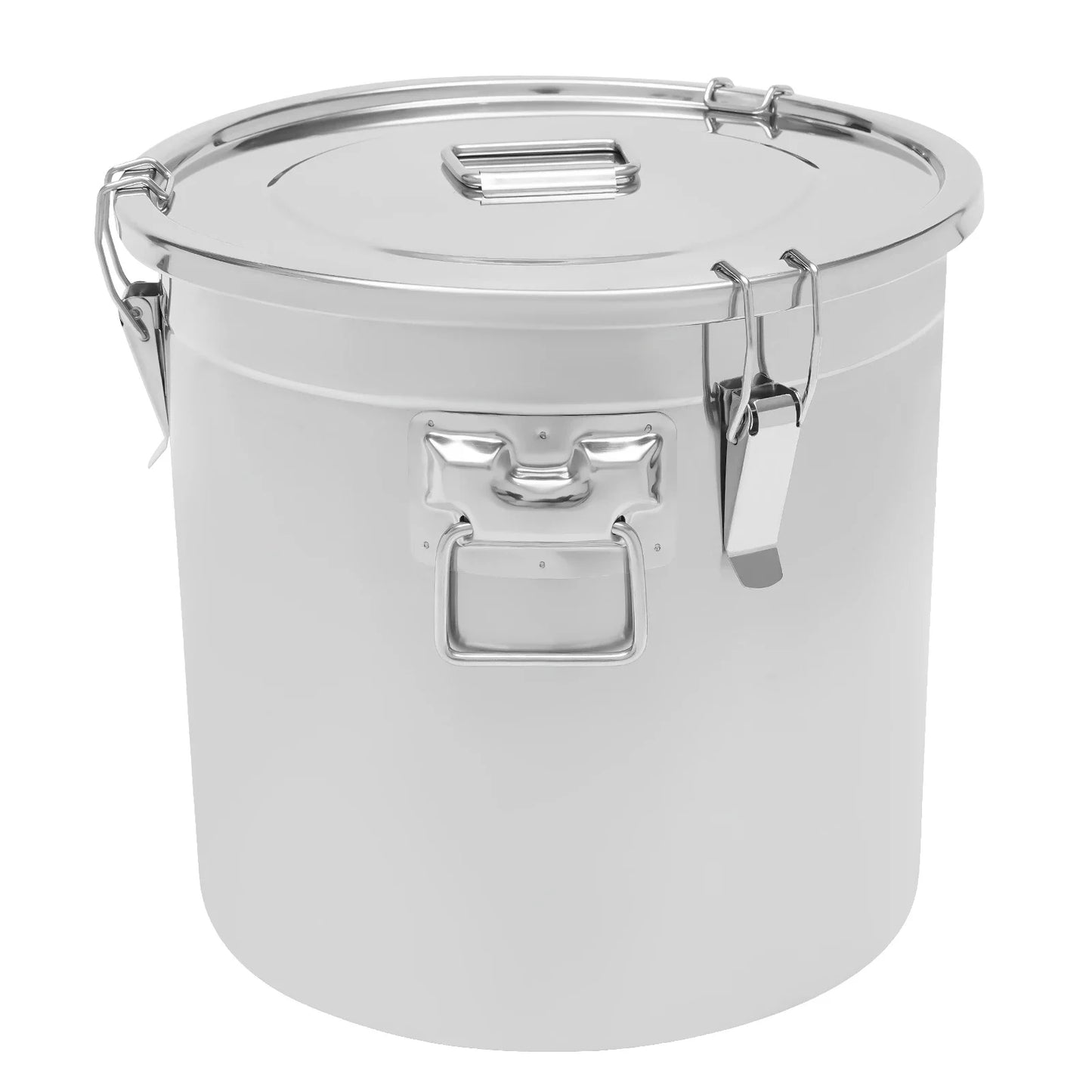 33L Stainless Steel Airtight Kitchen Canister for Flour Coffee Cereal Metal Food Storage with Sturdy Locking Clamp