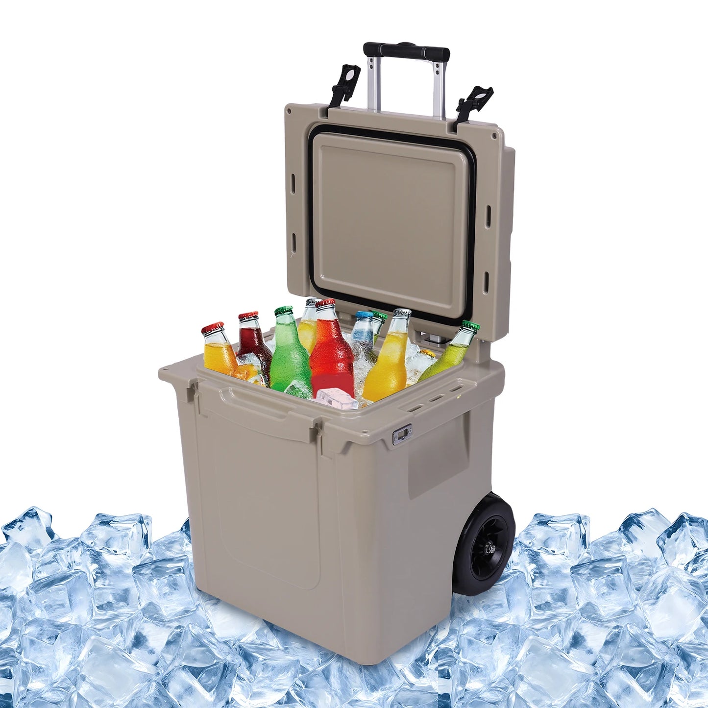 5L Insulated Hard Cooler With Wheels Rotomolded Leak Proof Latches For Beach