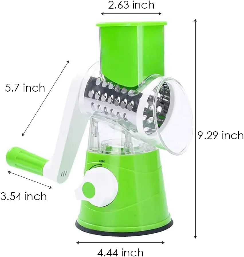 Rotary Cheese Grater 3 in 1 Vegetable Slicer with Blades