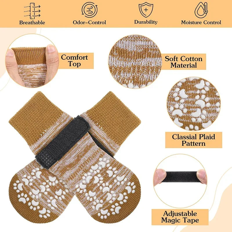Non Slip Dog Socks Large Waterproof Silicone Grip For Senior Dogs Indoor Walking