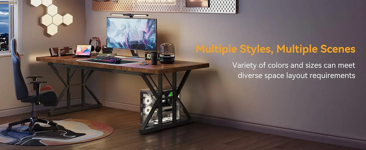 Little Tree 70.8 Inch Executive Office Desk Modern Farmhouse Writing Table