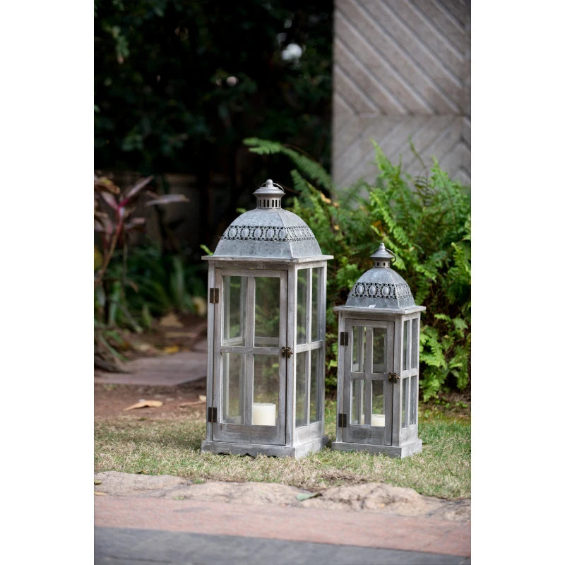 Wooden Candle Lantern Hurricane Lantern Holder Outdoor