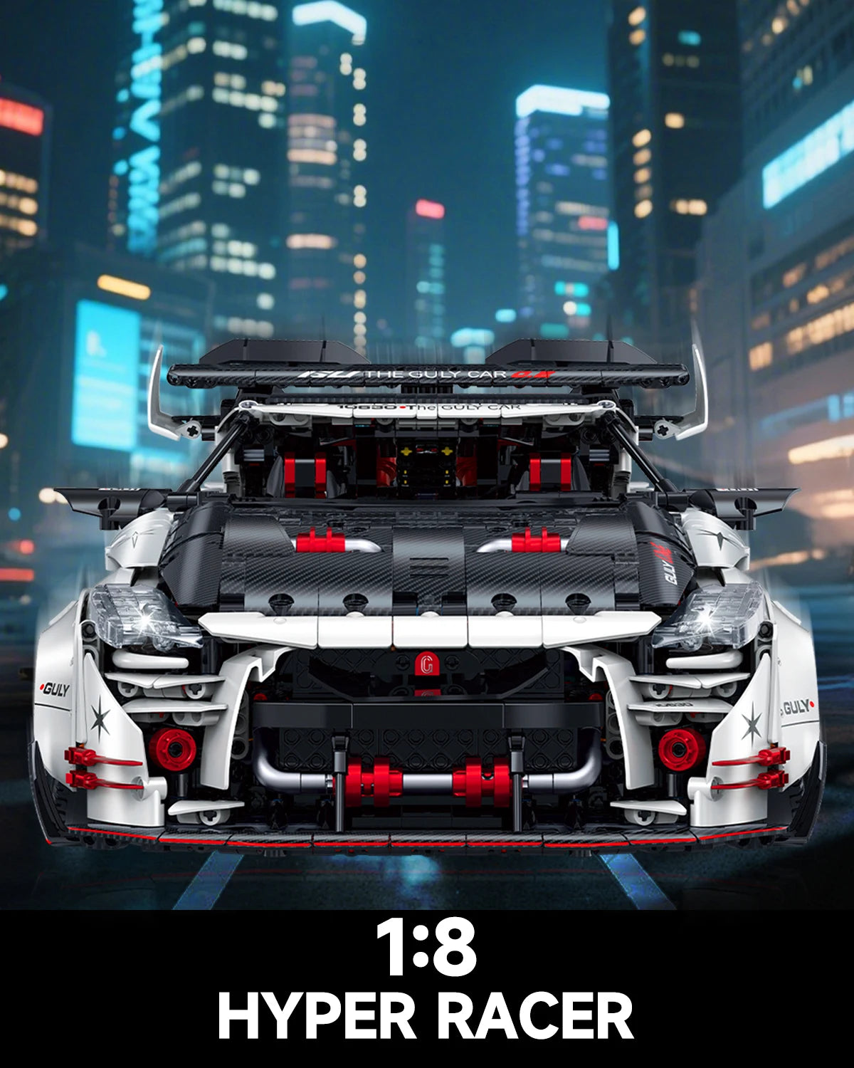 2025 1 To 8 Scale Technical Racing Car Building Kit 3939 Pieces For Adults