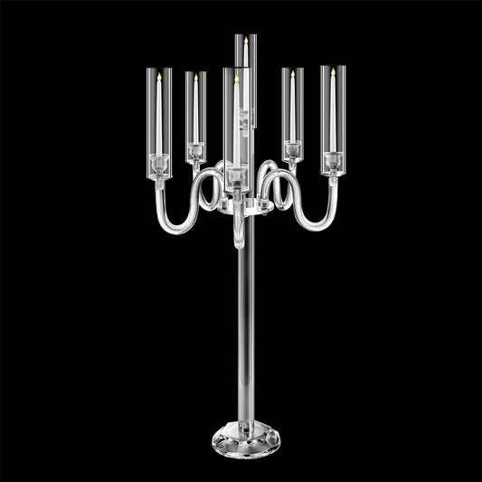 Acrylic Candle Holder Centerpiece 6 Arm LED Wedding Decor