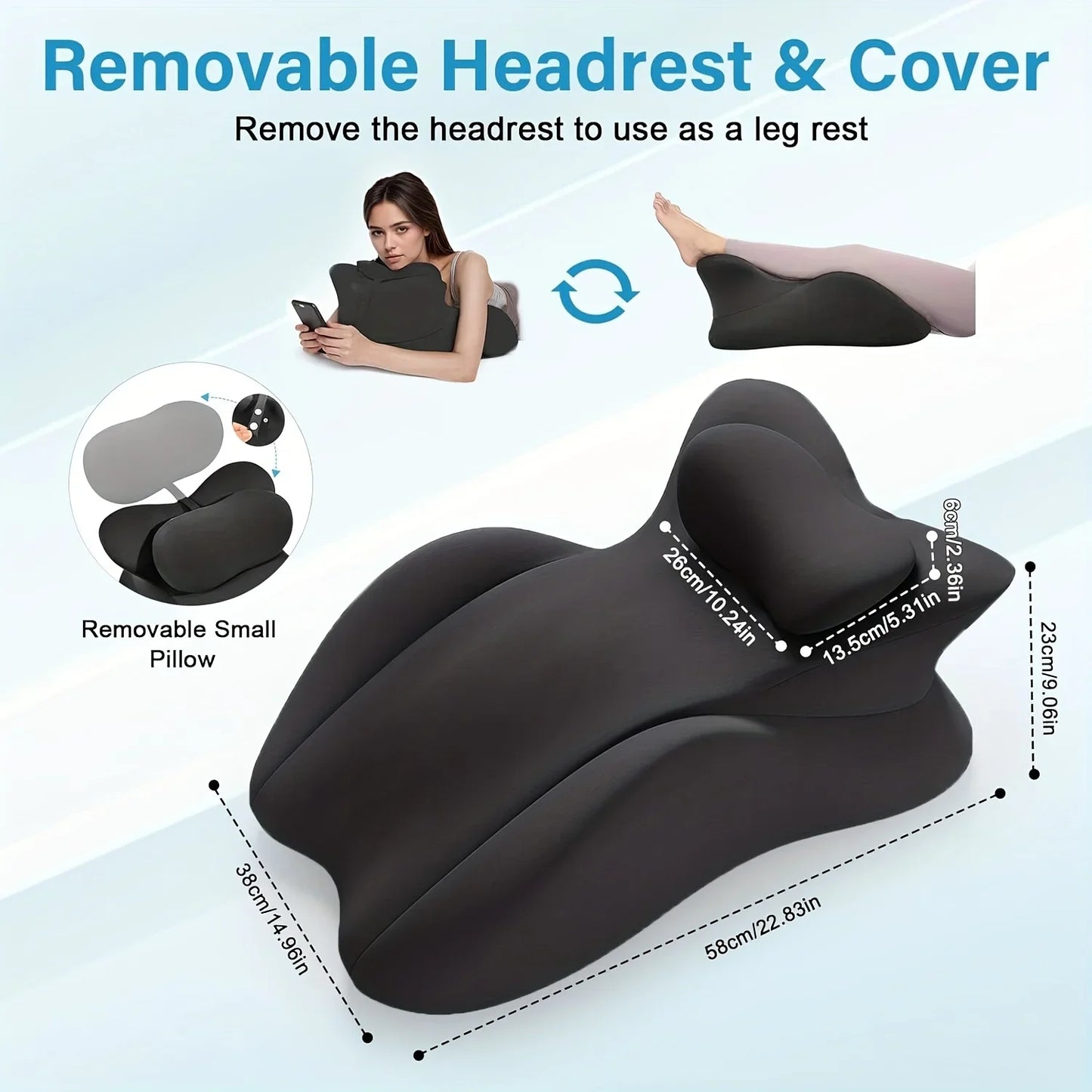 Adult Ergonomic Reading Pillow Bed Wedge For Prone Lying And Sitting In Bed
