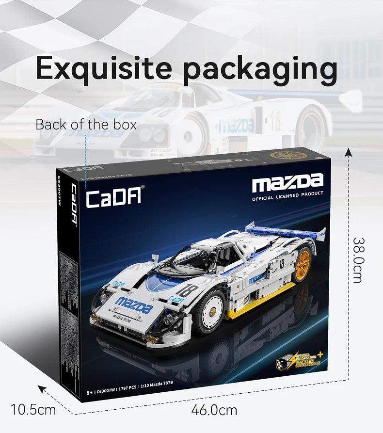 CaDA 1 To 10 Mazda 787B Racing Car Building Blocks Model Kit