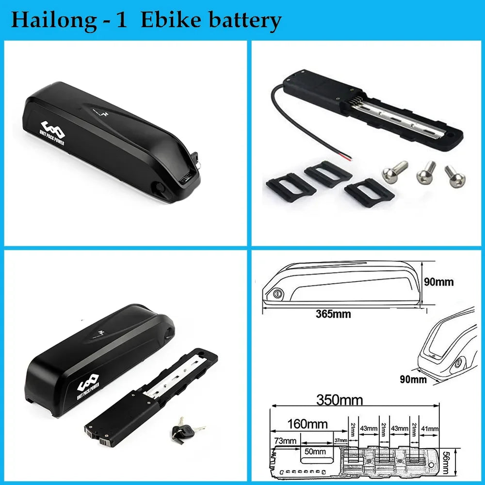 Polly Hailong Ebike Battery 36V 48V 52V 20Ah 18650