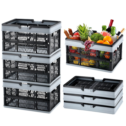 SucceBuy 3 Pack Foldable Storage Baskets With Handles