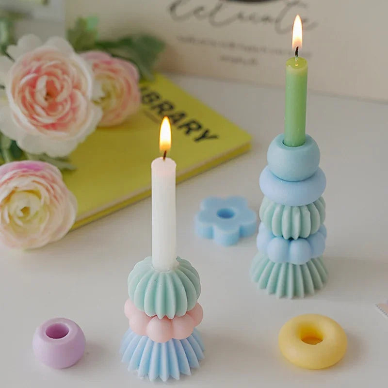 Stackable Geometry Scented Soy Wax Candles For Weddings Parties Home Decor Gifts