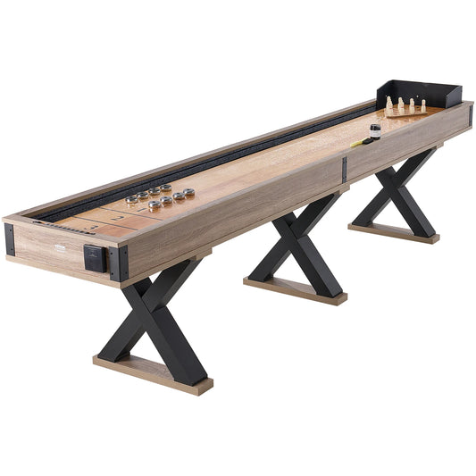 SucceBuy 11.5ft Shuffleboard Table 2 In 1 Bowling Combo