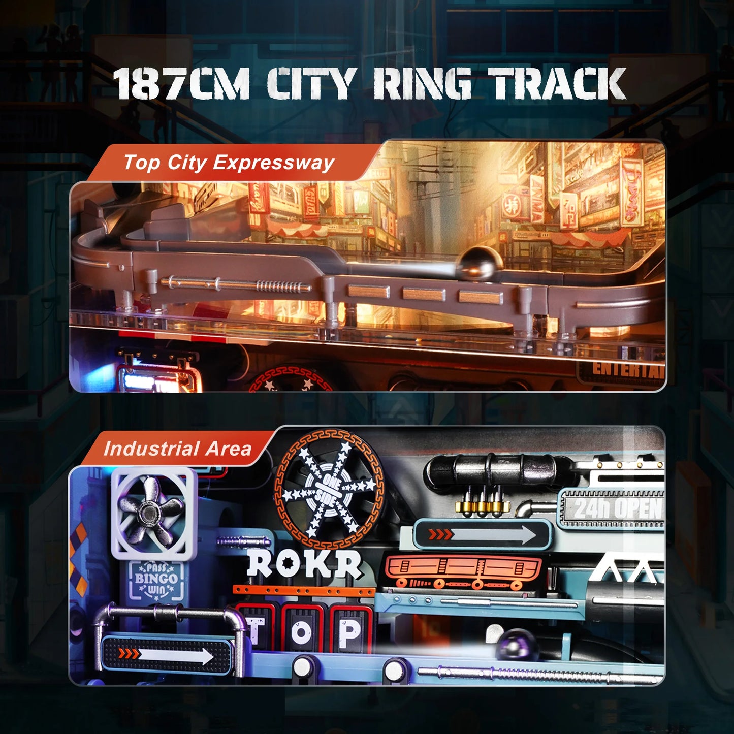 Robotime Rokr The Last City Marble Run 3D Puzzle Model Cyberpunk Gift