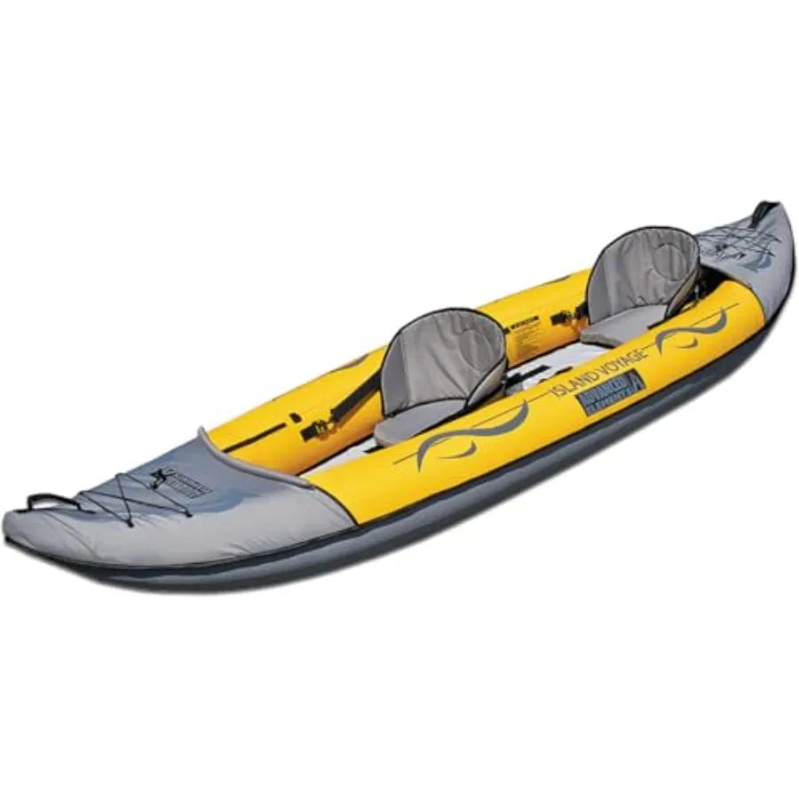 Island Voyage 2 Inflatable Kayak Recreational Convertible 11 Ft Yellow 1 or 2