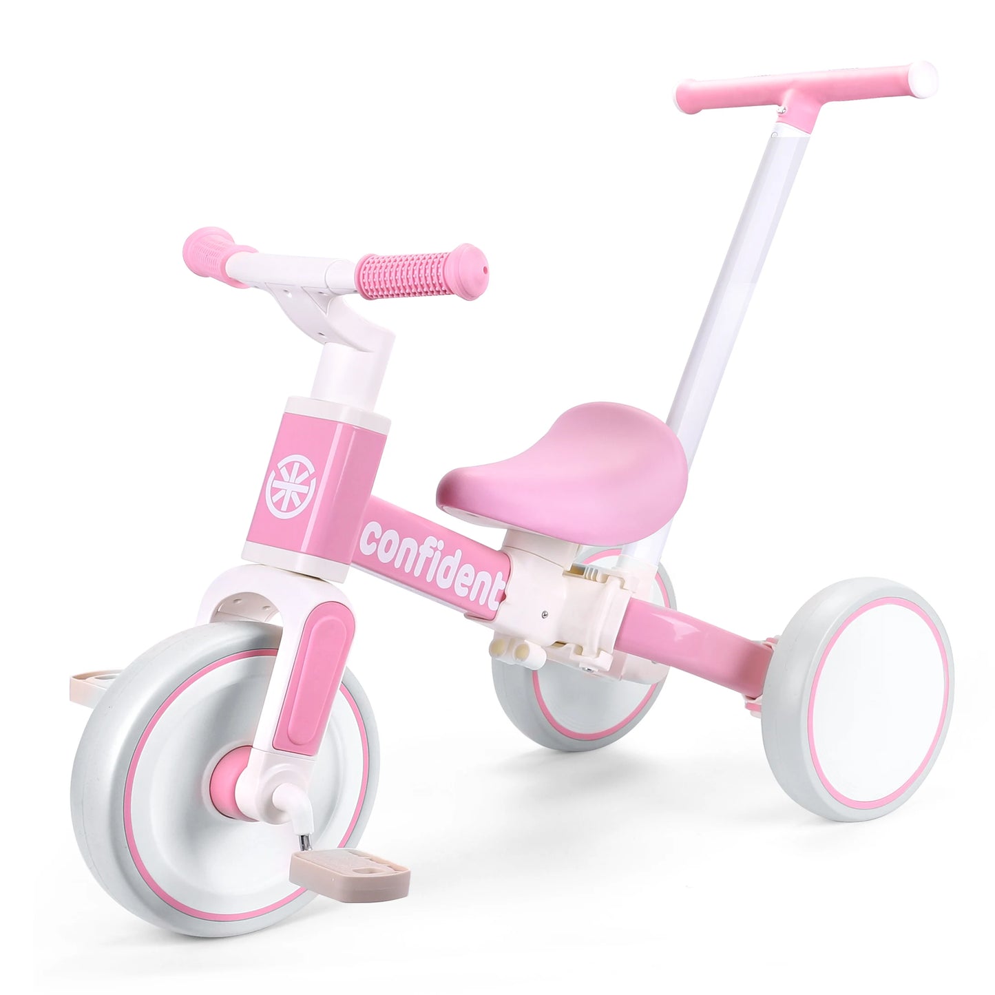 4 In 1 Baby Balance Bike With Parent Steering Trike Gift