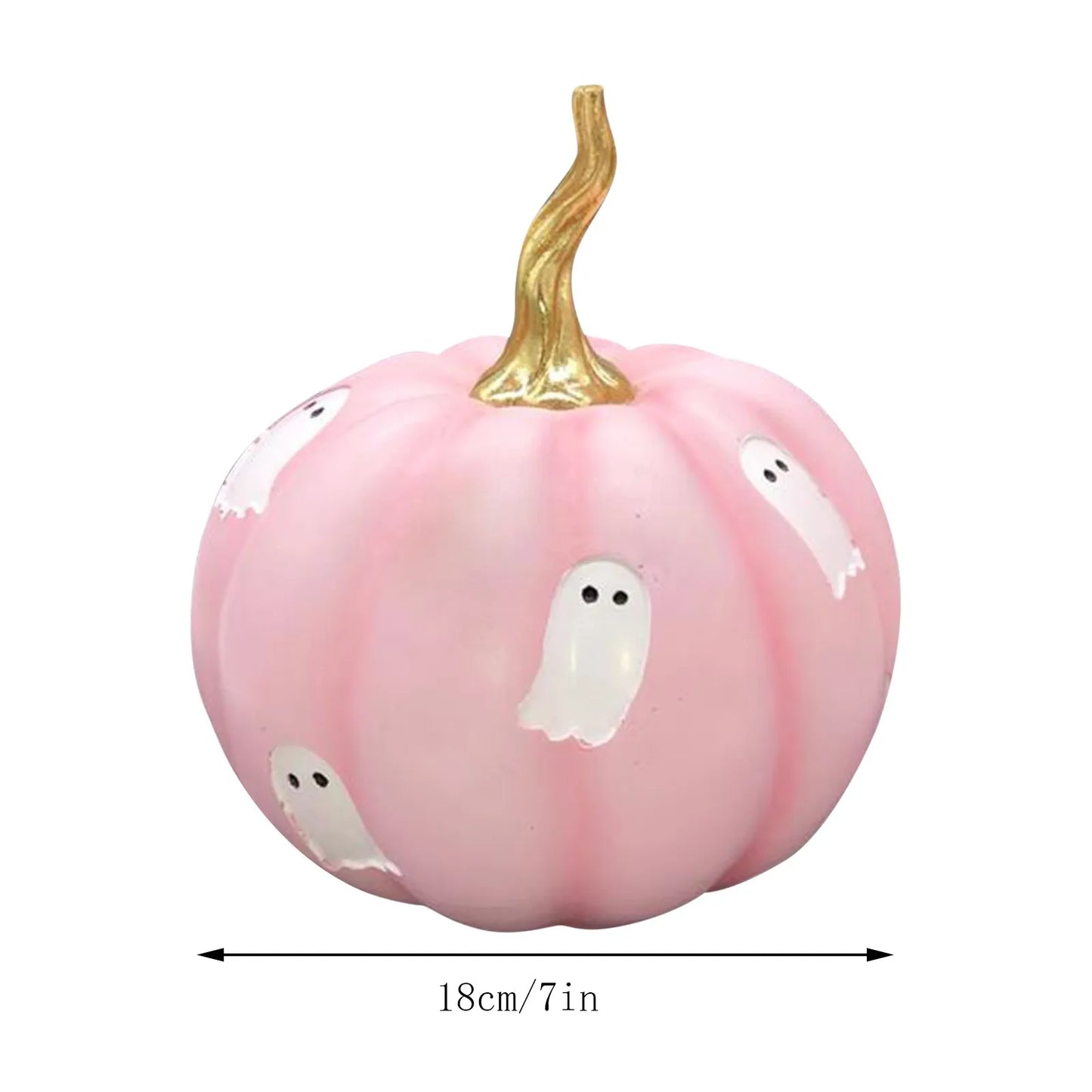 Pinks Pumpkin Halloween Decoration 18 Cm Resin Kawaii Mantle Table Centerpiece Indoor Shelf Party Prop Gift Ready Box