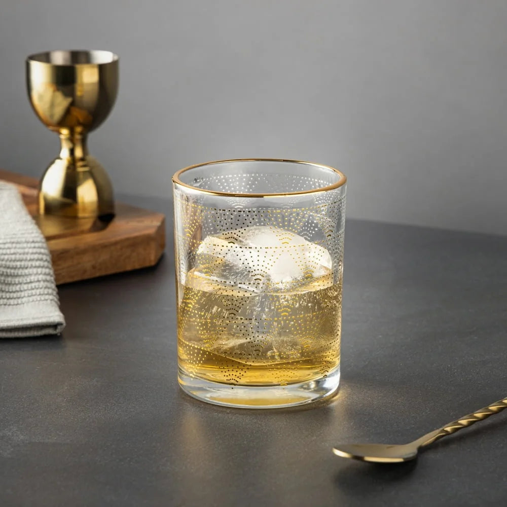 Diamond Print Whiskey Rocks Glass 2 Pack 11 Oz Barware