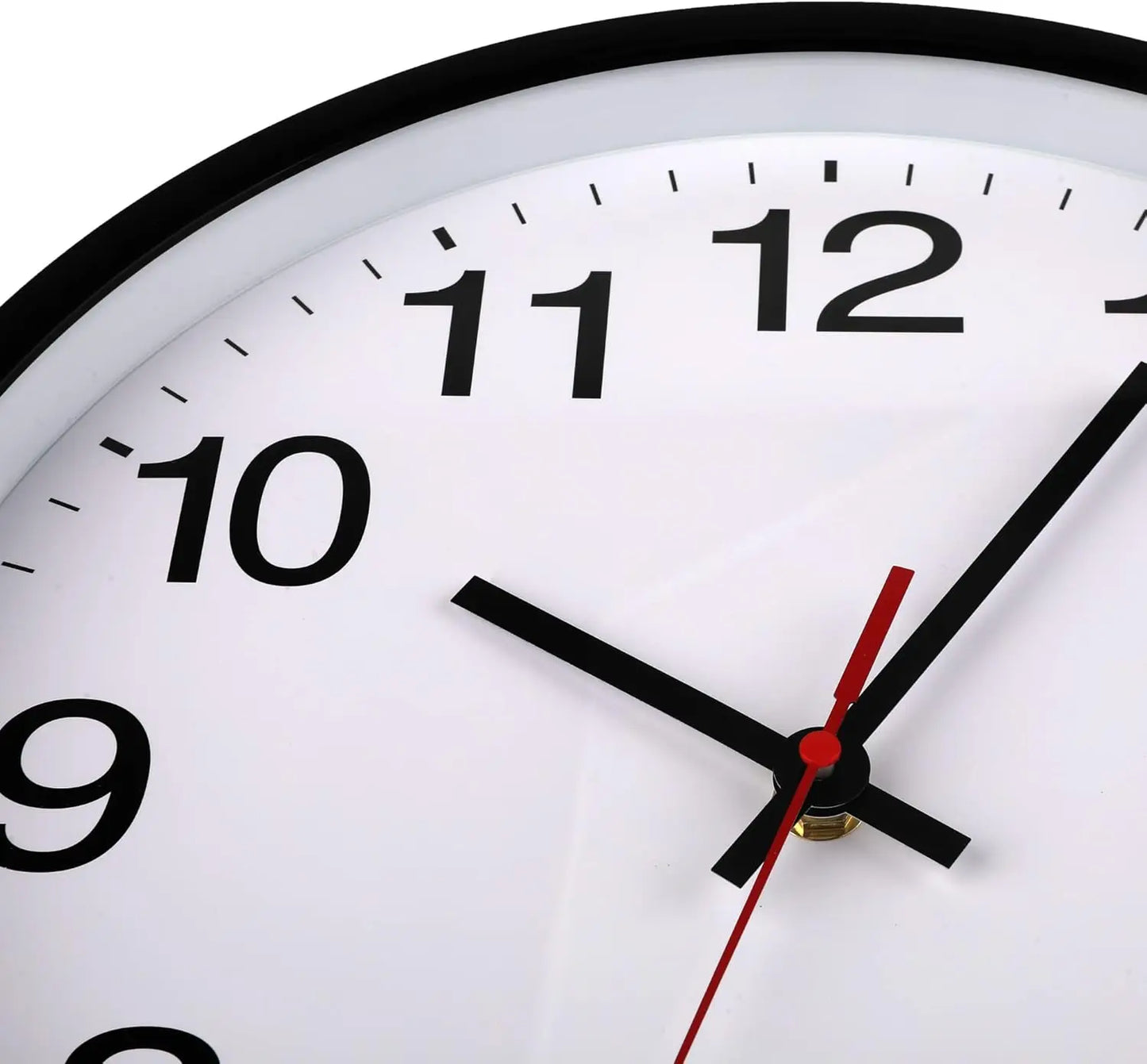 12 Inch Silent Wall Clock Battery Operated Non Ticking Black White Living Room
