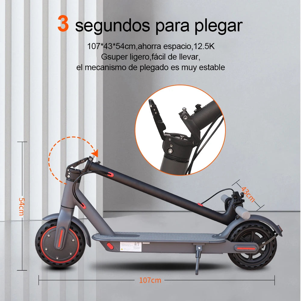 LADPED Electric Scooter 350W 19mph Smart Folding Waterproof Anti-Skid 8.5 Inch Shock Absorbing Two-Wheel Scooter