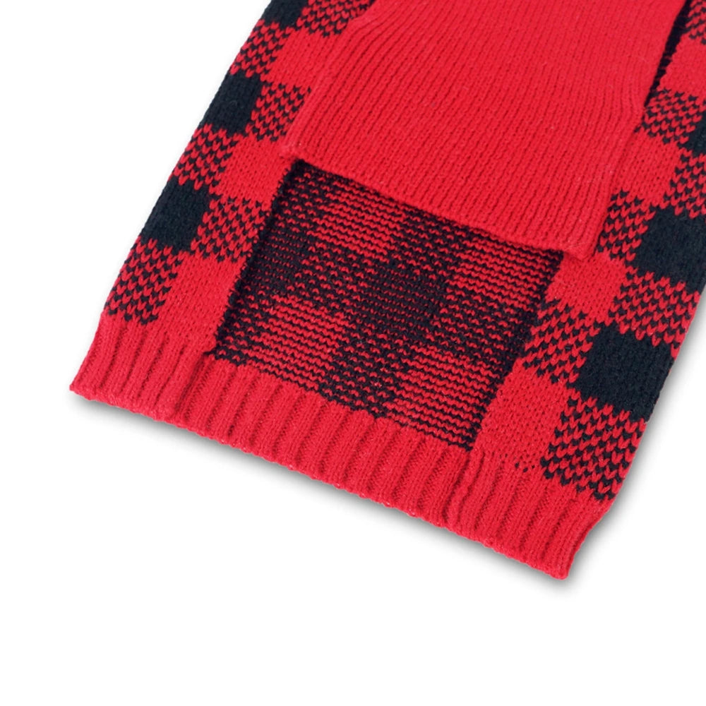 Plaid Turtleneck Knit Dog Sweater For Small Medium Dogs Christmas Winter Coat