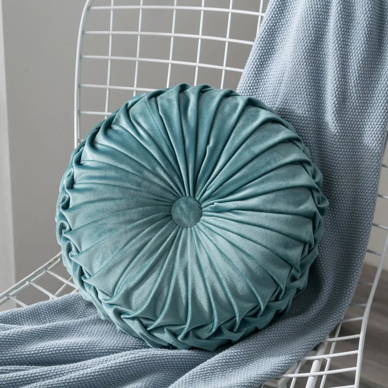 Velvet Throw Pillow Soft Decorative Round Cushion for Home Sofa Couch Chair Bedroom Office