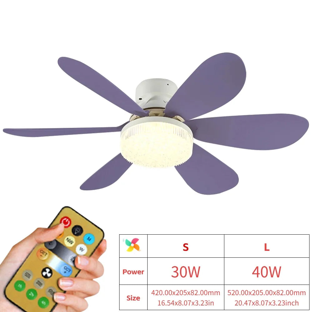 Socket Fan Lamp E26 E27 Base Wireless Remote Control LED Bulb Ceiling Fan Replacement for Bedroom Living Room Kitchen Balcony