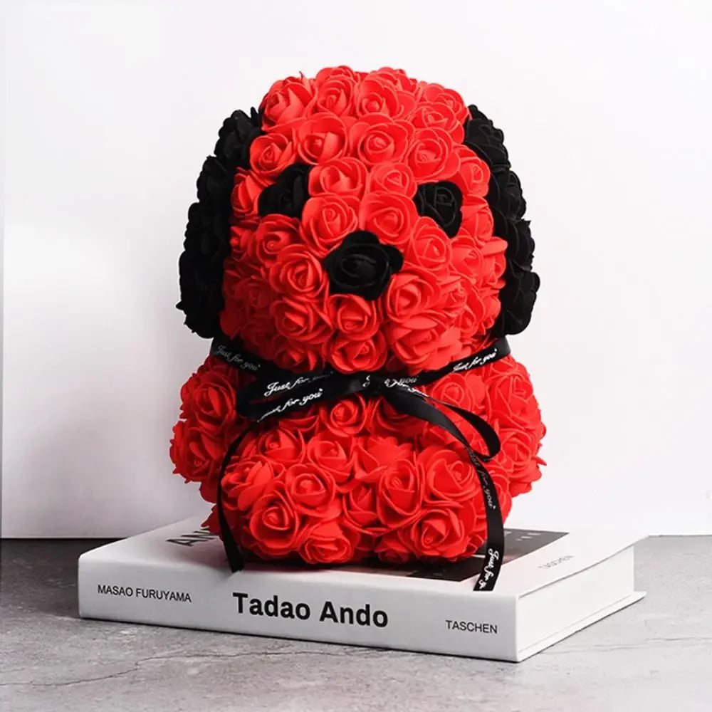 25cm Teddy Rose Dog Artificial Flower Home Decor Valentines