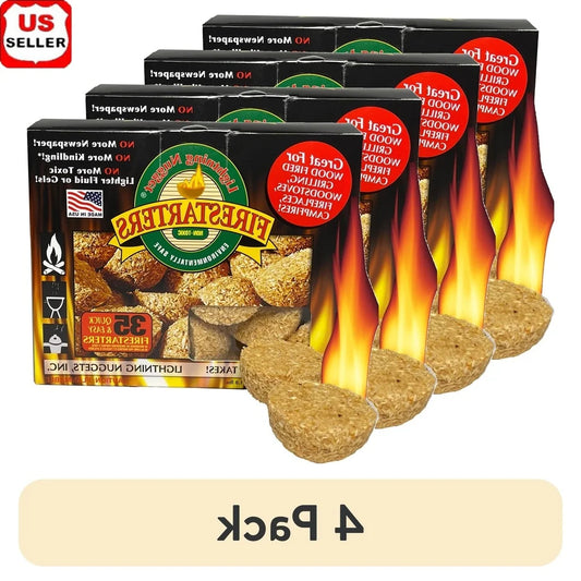 4 Pack Pine Scented Fire Starters Non Toxic Weatherproof