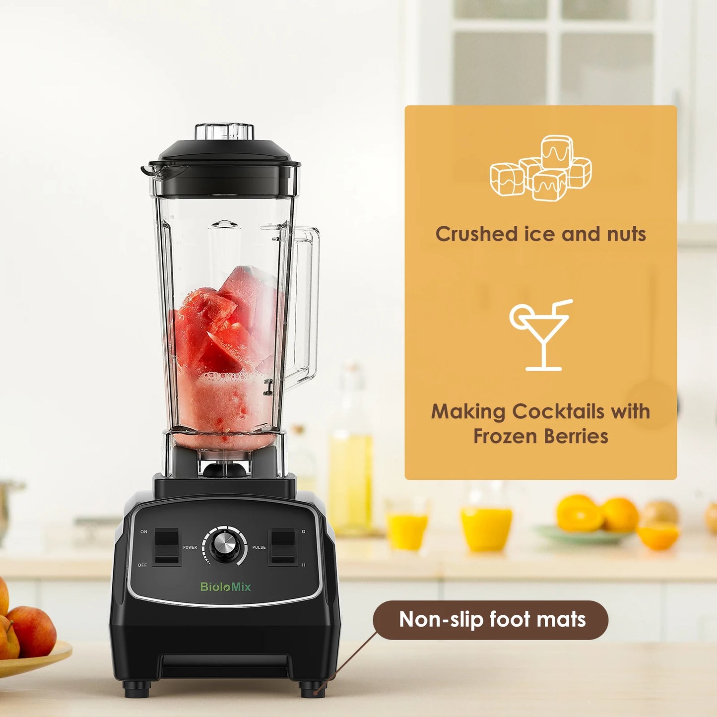 BPA Free 2200W Heavy Duty Commercial Grade Blender Mixer Juicer High Power Food Processor Ice Smoothie Bar Fruit Blender