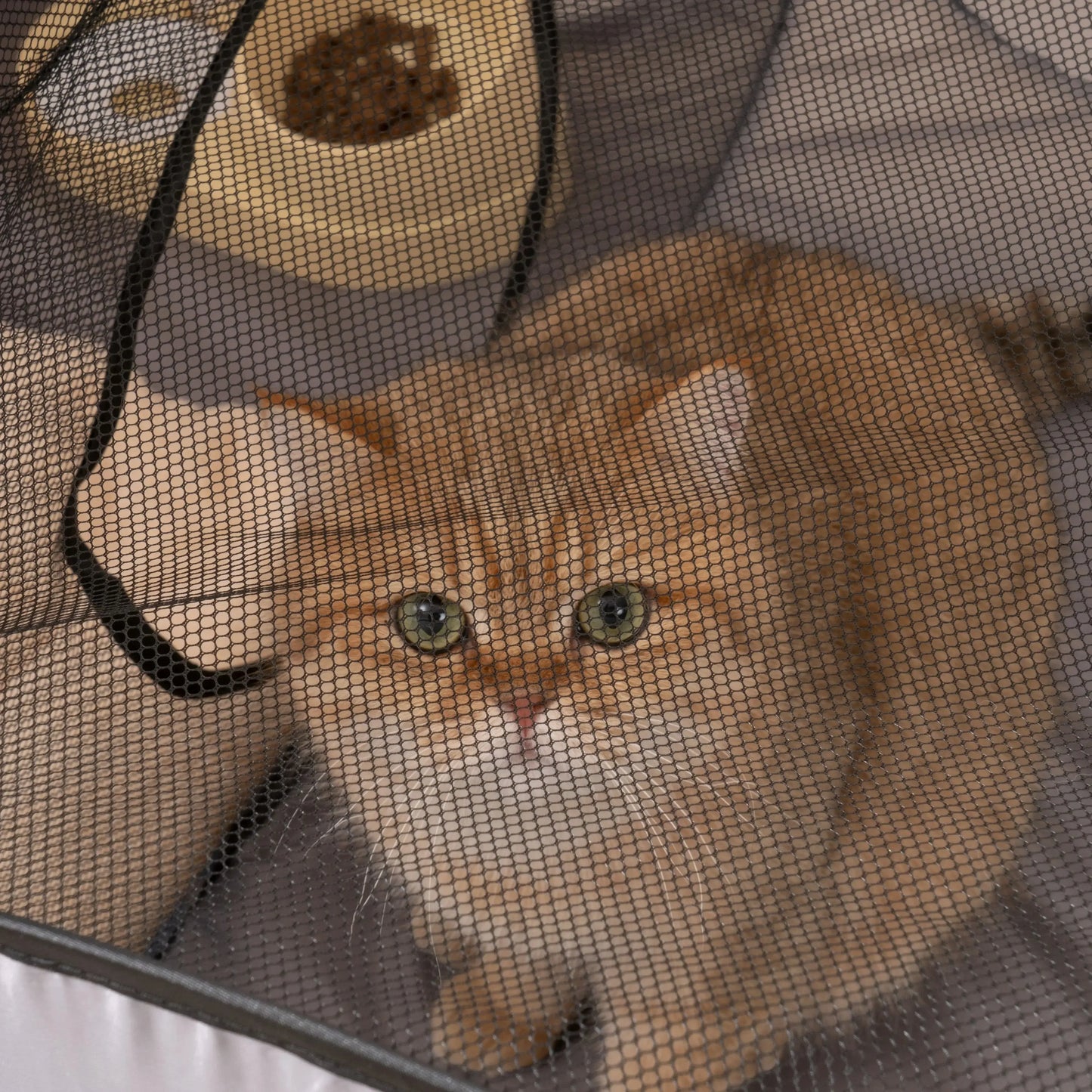 Square Gray Foldable Pet Bed Oxford Cloth Nest With Play Tunnel Cats And Dogs