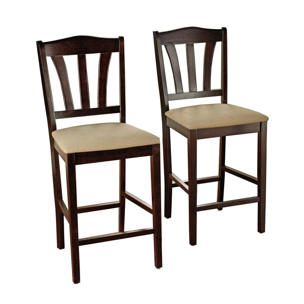 Set of 2 Upholstered Counter Height Stools Modern Farmhouse