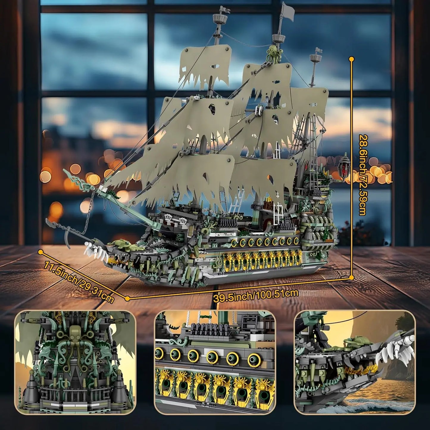 Pirate Ship Building Blocks Set Large MOC Construction Toy Sailing Boat