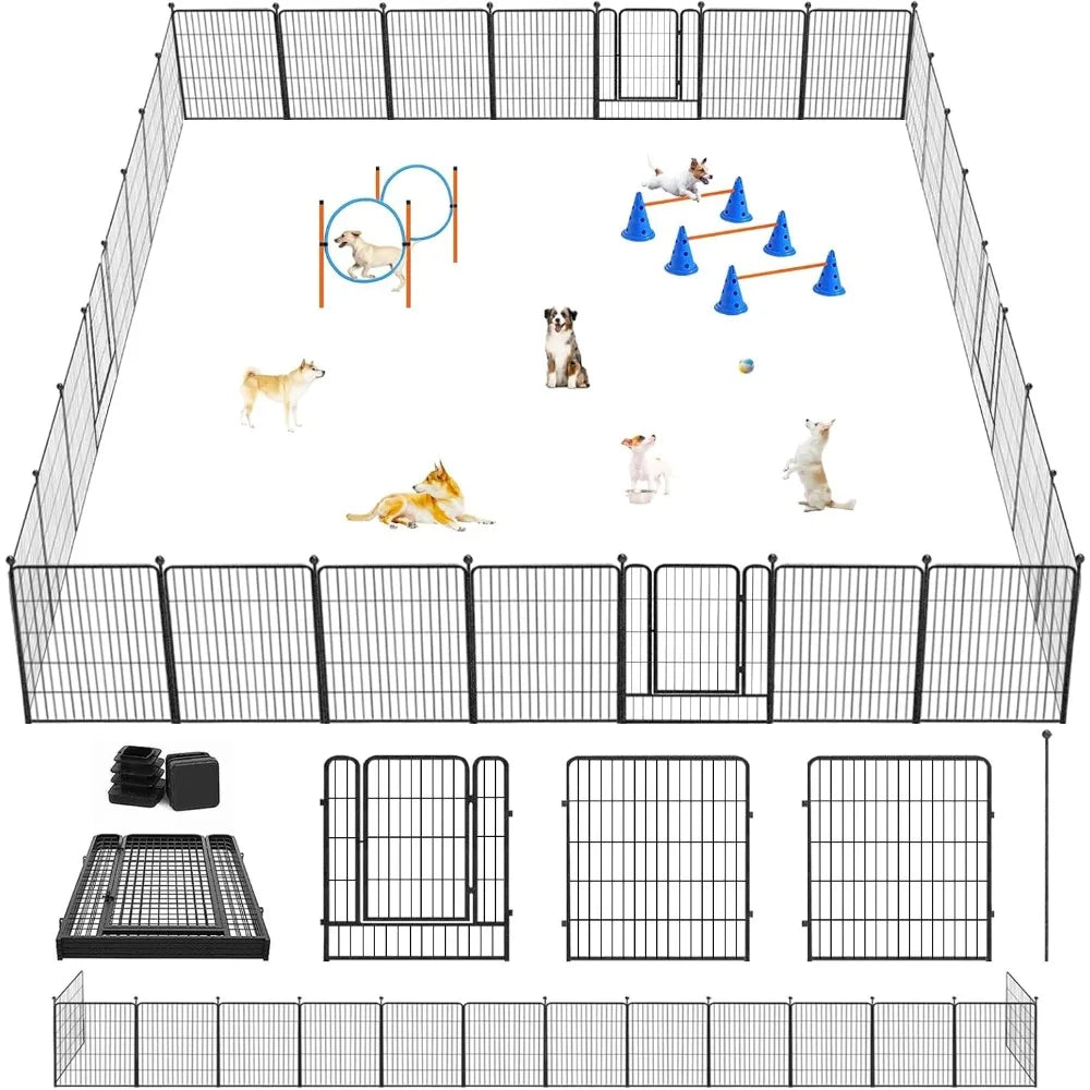 Dog Playpen 30 Panels Portable Pet Fence Outdoor Yard Indoor Use Medium Small