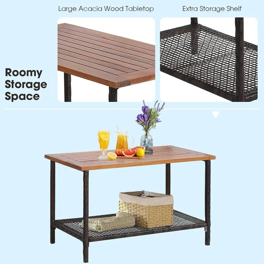 4 Piece Outdoor Patio Furniture Set With Cushions White For Lawn Porch Poolside