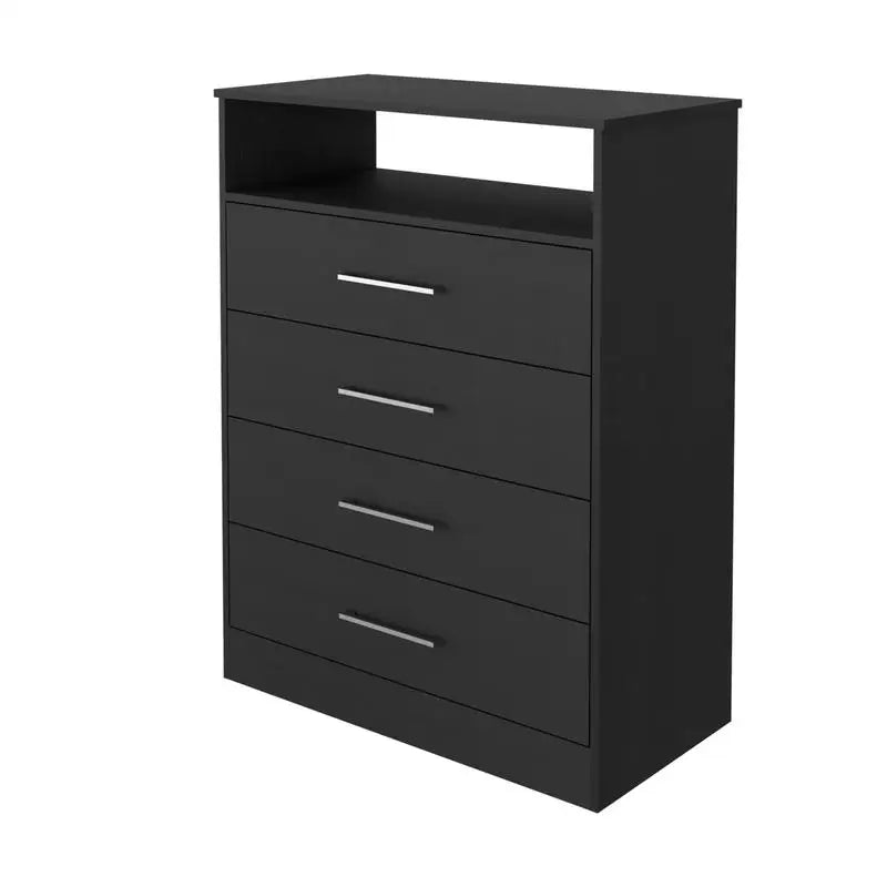 Kairo Dresser And Two Omaha Nightstands Bedroom Set Black Finish