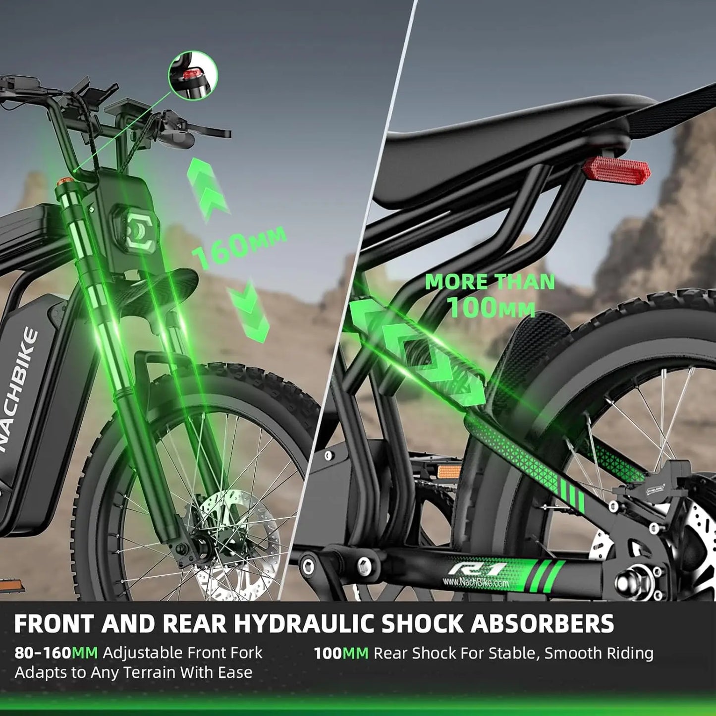 Electric Dirt Bike 4000 6kW 60V 25Ah Dual Hydraulic Brakes