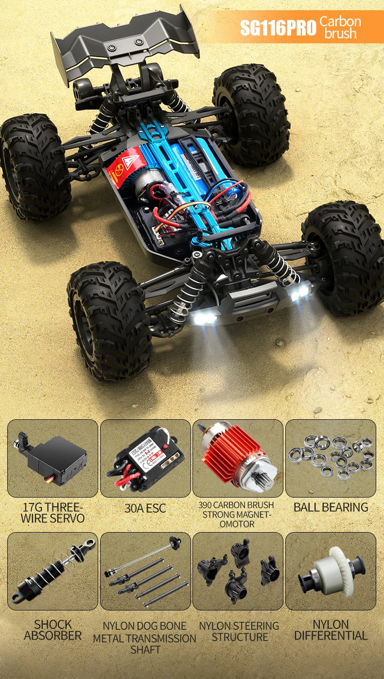 Teeggi SG116 Max 1 16 High Speed Drift RC 4WD Monster Truck