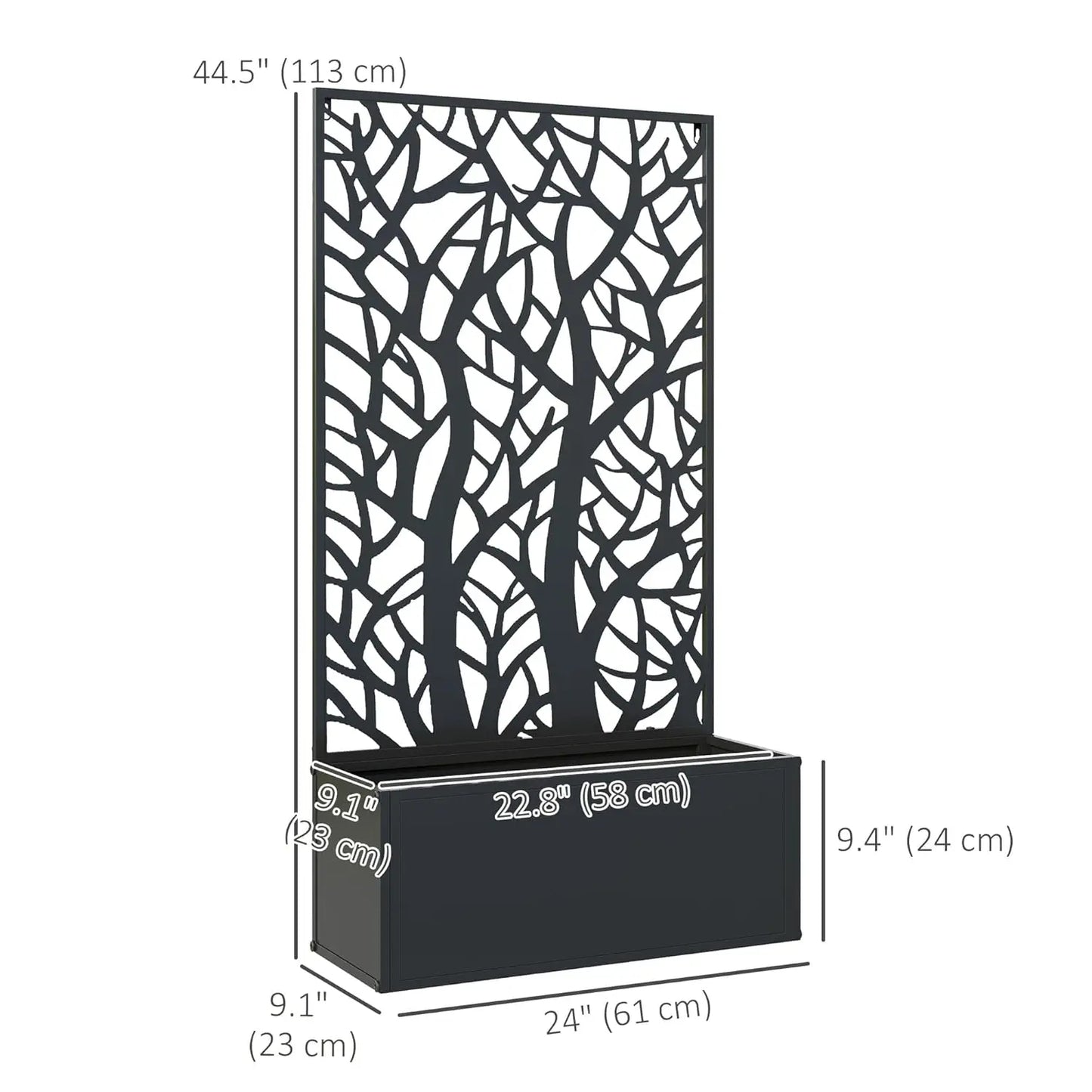 Metal Raised Garden Bed With Trellis For Climbing Plants Freestanding Privacy