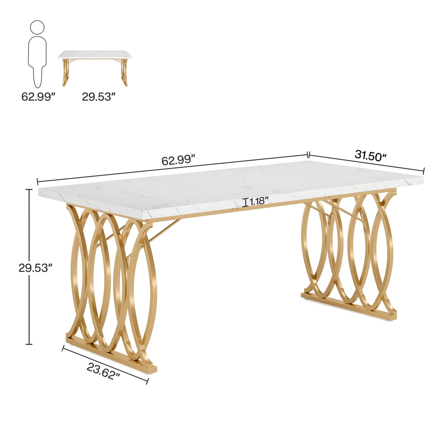 Tribesigns Office Desk 70.9 Inch Wooden Computer Desk