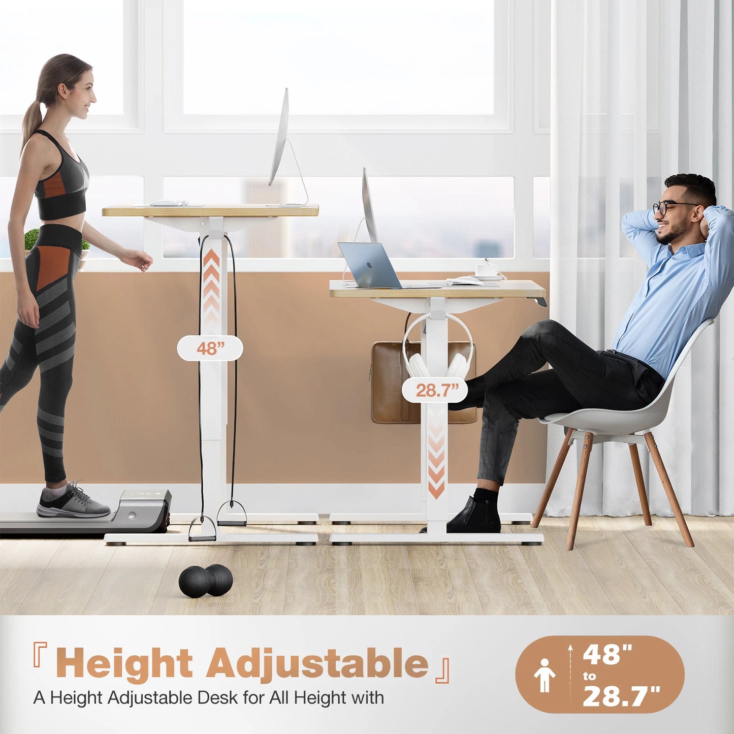 JHK Electric Standing Desk 40x24 Inch Height Adjustable