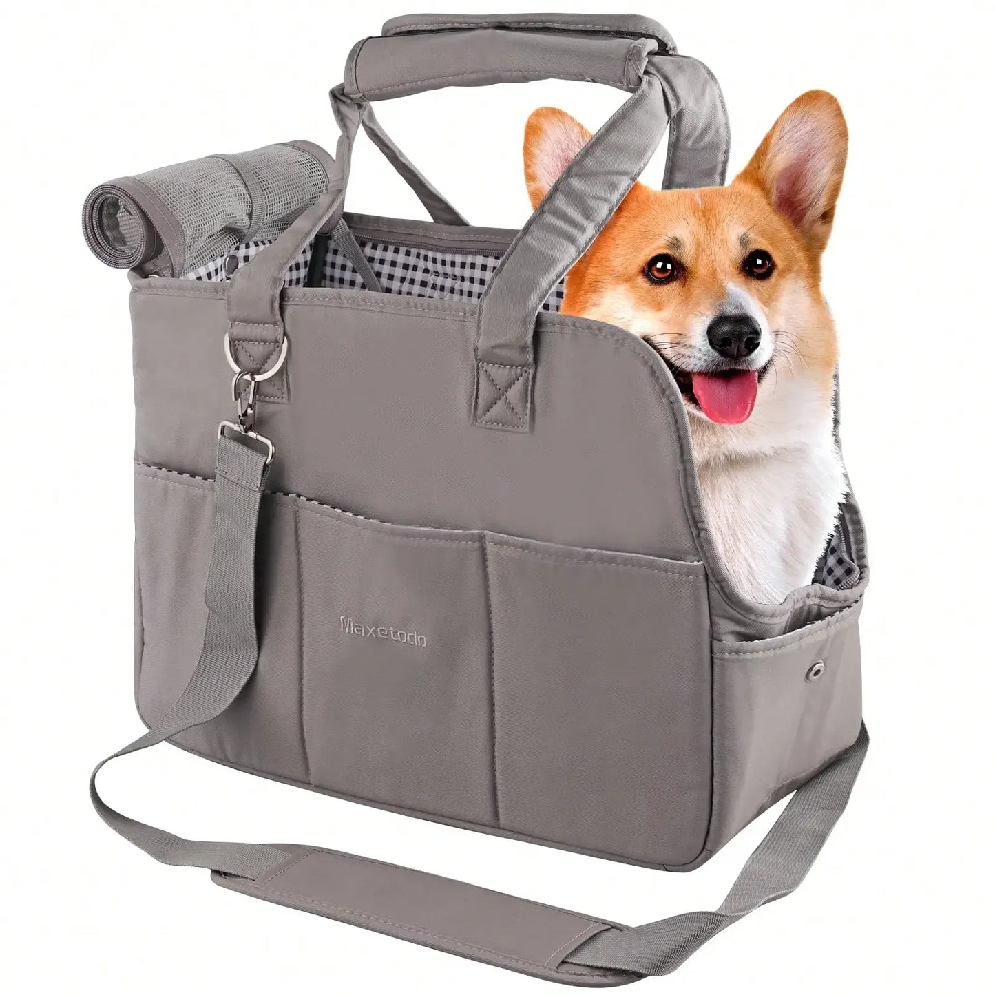 Removable Womens Pet Carrying Handbag Dark Gray Cat Carrier