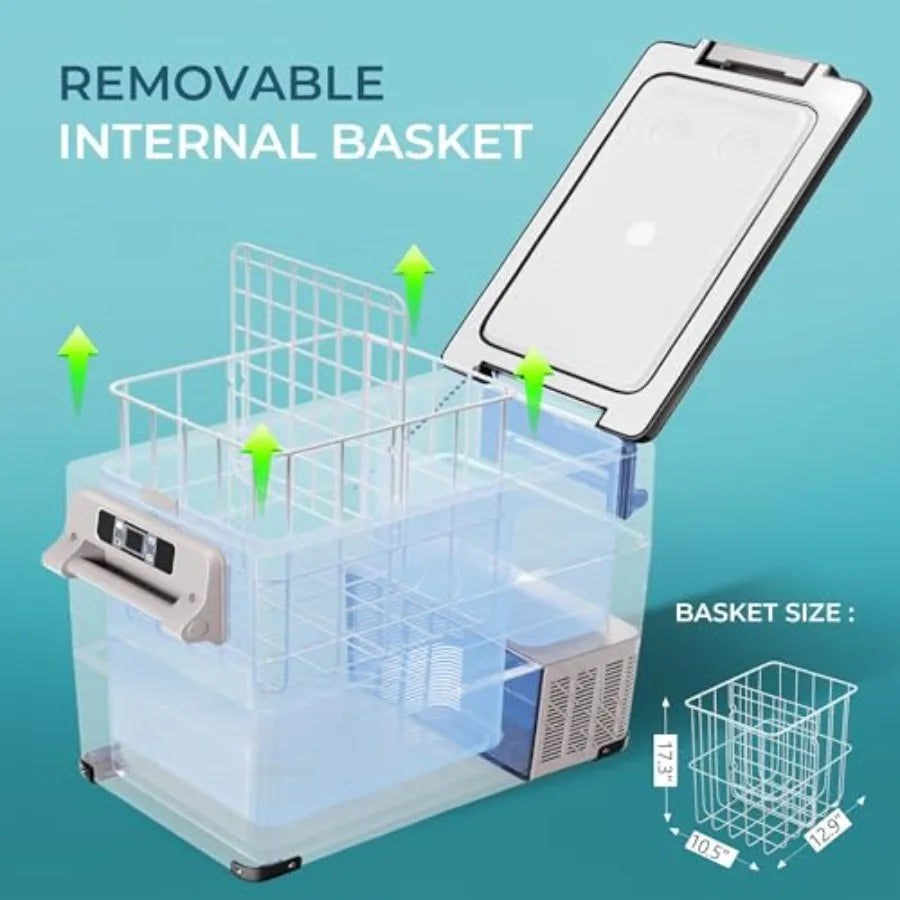 12V Portable Refrigerator 59 Qt 55L App Control Cooler Freezer 12 24V DC AC