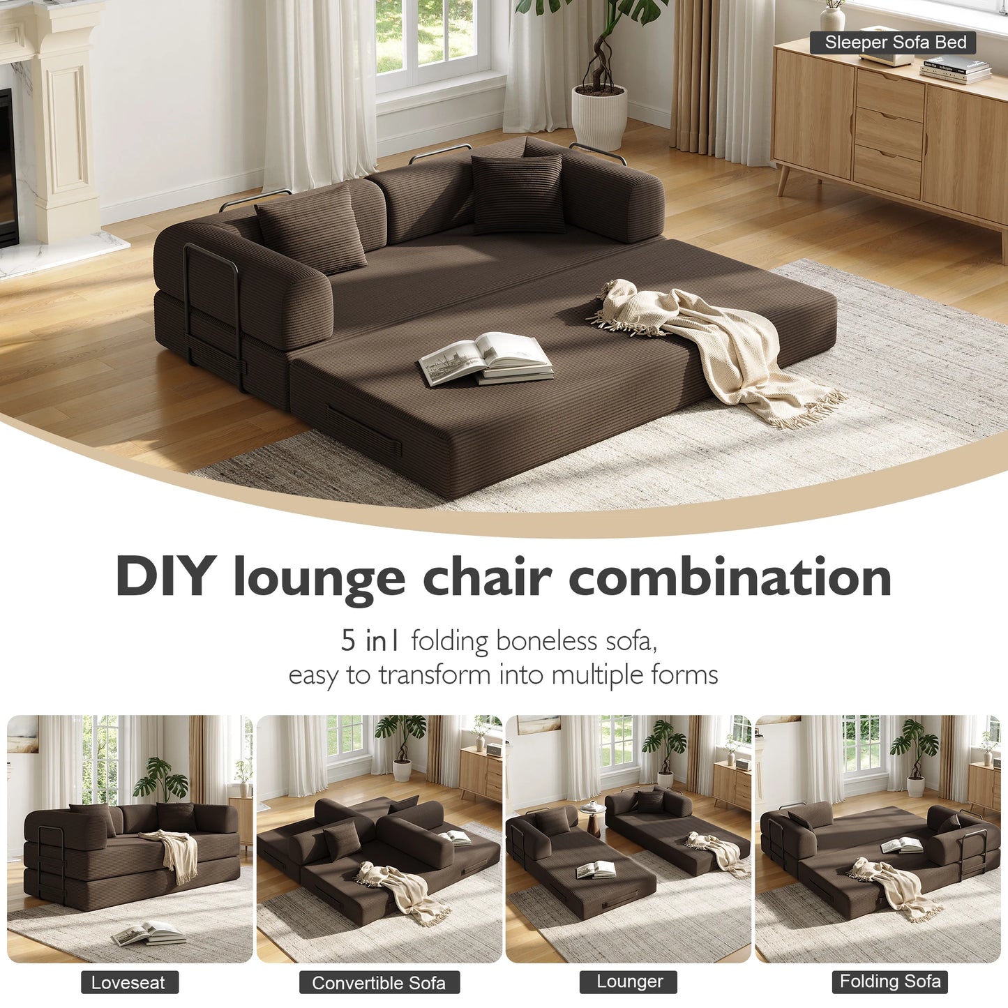 Convertible Floor Sofa Bed With Fixed Frame 5 In 1 Modular Sofa