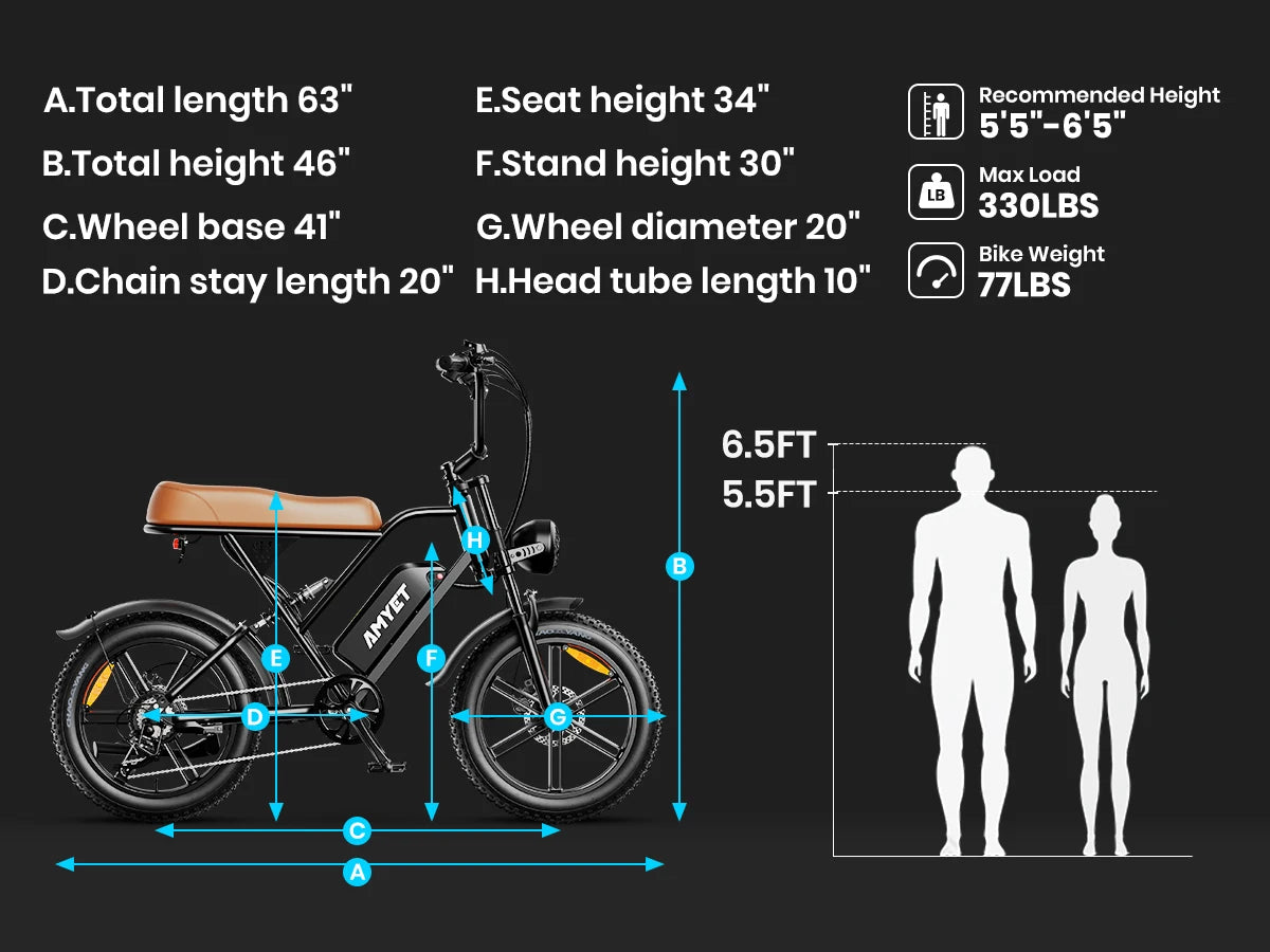 Amyet V9 G60 1000W Adults Electric Mountain Ebike 48V 20Ah