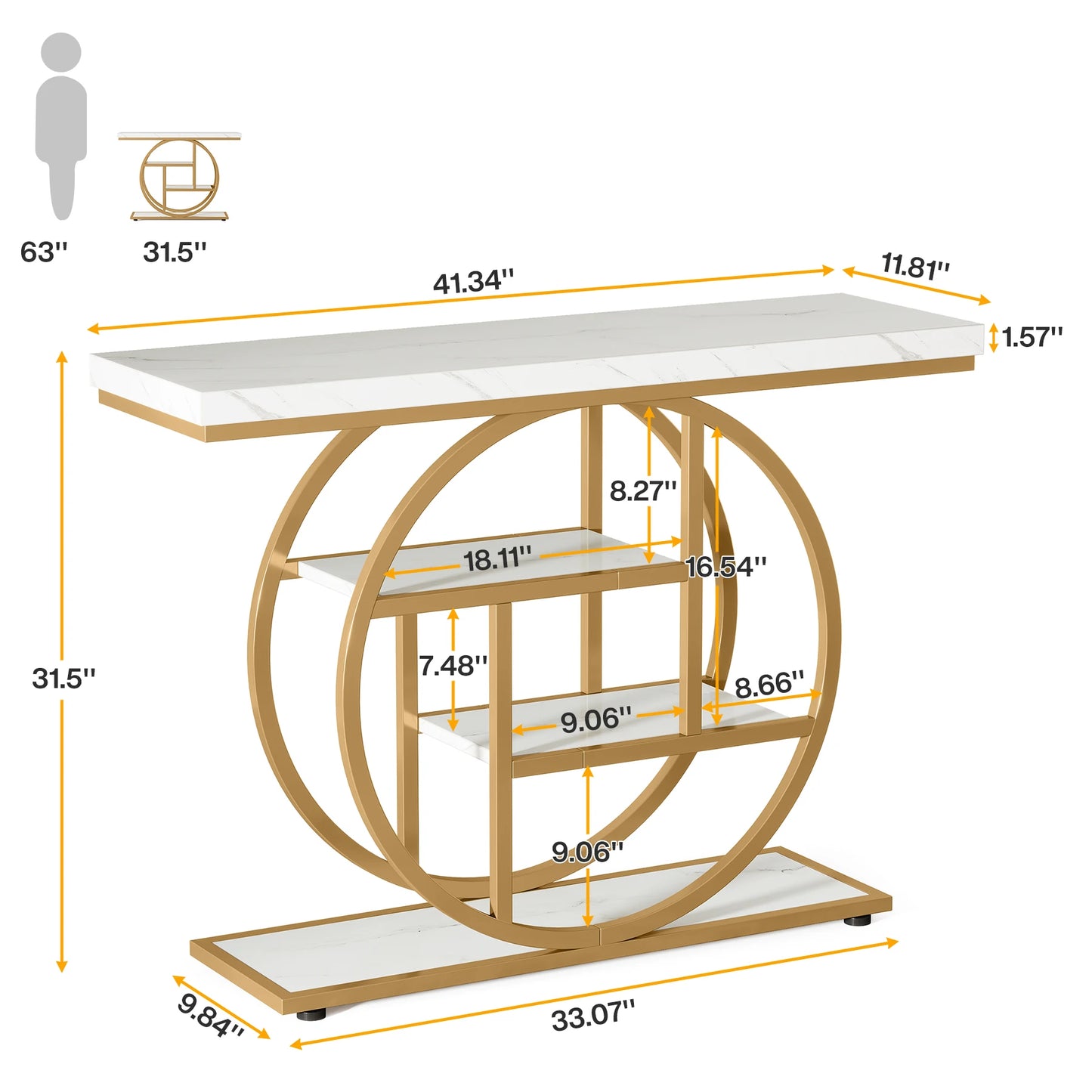 Tribesigns 41.3 Inch Console Table Four Tier Entryway
