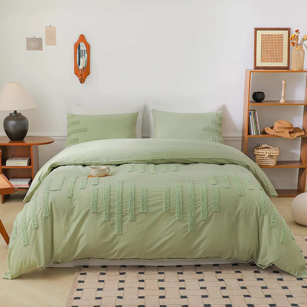 Opulence 100 Cotton Bedding Three Piece Duvet Cover Shams